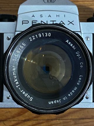 Pentax SV Cámara Plata con Lente 55mm f1.8