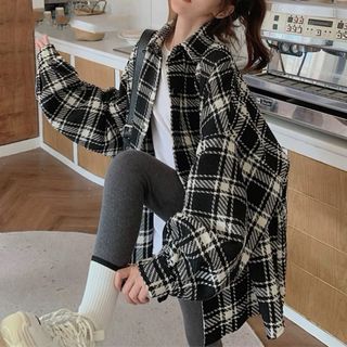 Chaqueta ZARA cuadros oversize talla única