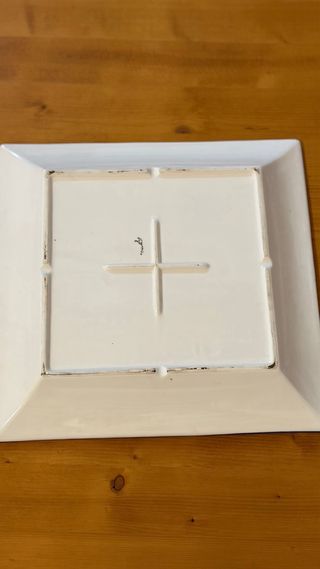 Plato decorativo cuadrado flores