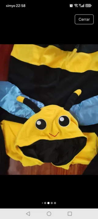 Disfraz Abeja .Talla XS. Nuevo