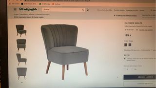 2 Sillones El Corte Inglés Tela Madera Beige