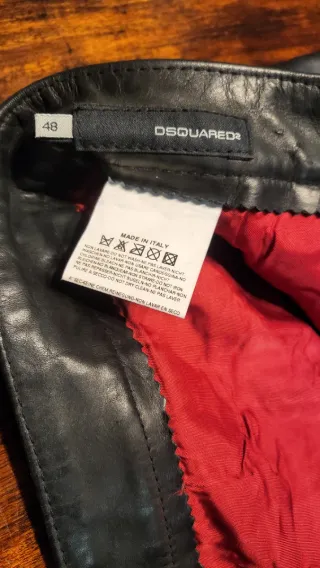 Pantalón Cuero Dsquared2 Negro hombre