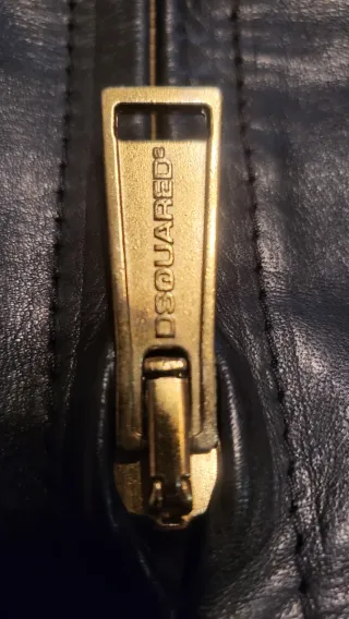 Pantalón Cuero Dsquared2 Negro hombre