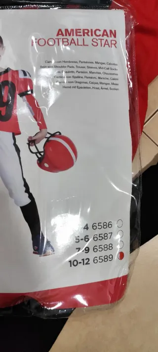 Disfraz de Fútbol Americano para Niño t 10-11