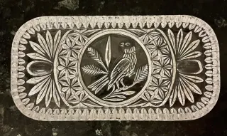 Bandeja cristal decorativa ave y hojas