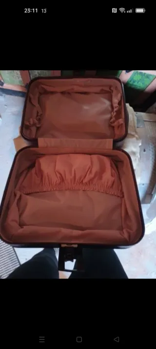 Juego de maletas de piel marron