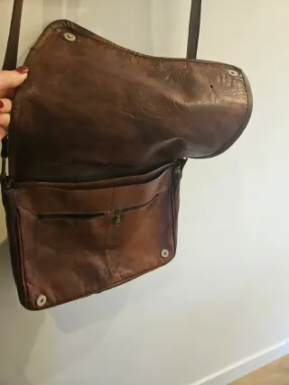 Bolso Cartera Cuero Marrón