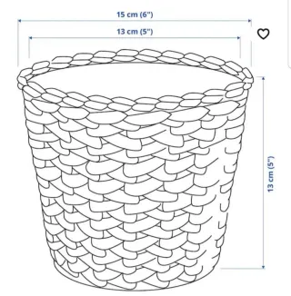 Set 4 Macetas Mimbre Ikea Beige/Marrón