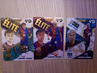 Lote 3 Cromos Panini Élite Lamine Yamal