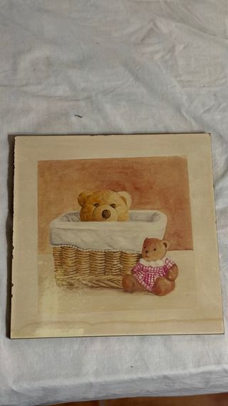 Pareja Cuadros Infantiles Vintage Ositos