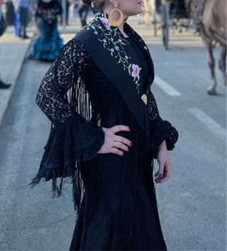 Traje Flamenca Encaje Negro Micaela Villa