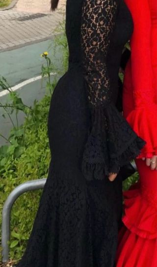 Traje Flamenca Encaje Negro Micaela Villa