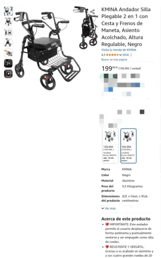 Andador KMINA plegable para adultos