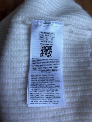 Vestido Guess punto cuello alto crema Talla XS