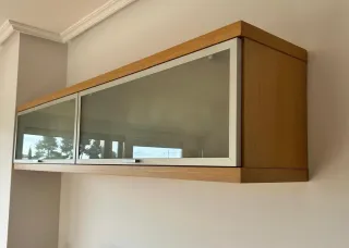 Vitrina Roble Doble Cristal Traslúcido