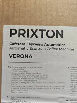 Cafetera Espresso Prixton Verona Acero Inox