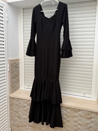 Traje Flamenca Negro Licra