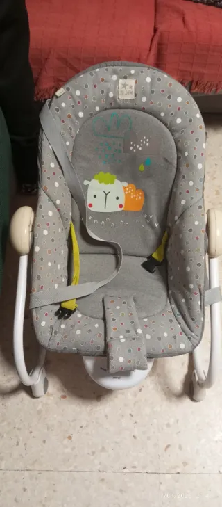 Hamaca bebé Jane gris lunares