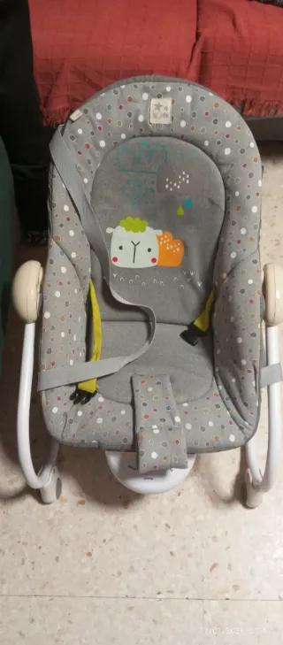 Hamaca bebé Jane gris lunares