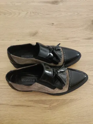 Zapatos Doralatina 100% Piel Negro/Marrón