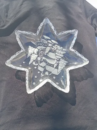 Plato estrella cristal Navidad relieve