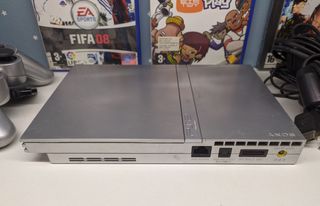 PS2 Slim Plateada Multiregion + Juegos + Eye Toy