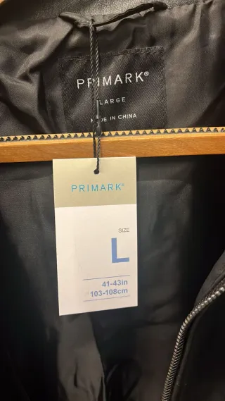 Chaqueta Bomber Cuero Negra Talla L