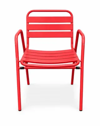 Sillas de bar metálicas rojas