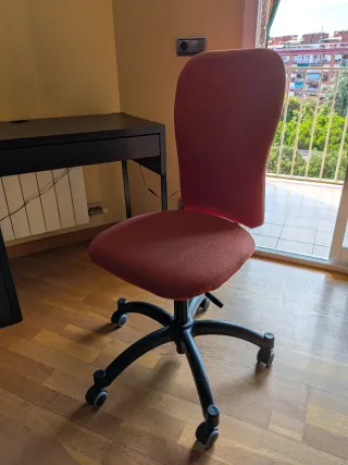 Silla Oficina Ikea Roja y Negra