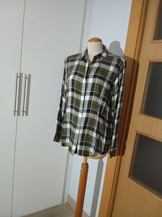 Camisa cuadros verde L