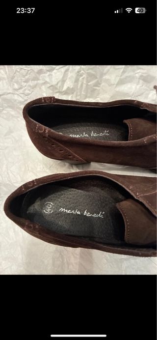 Zapatos de tacón de piel marrón talla 40