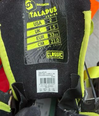 Botas Snowboard Salomon Junior T. 33-34