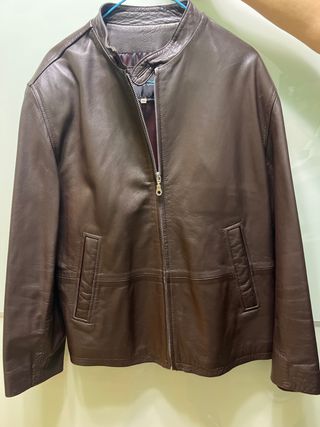 Chaqueta de piel marrón oscuro hombre Talla M