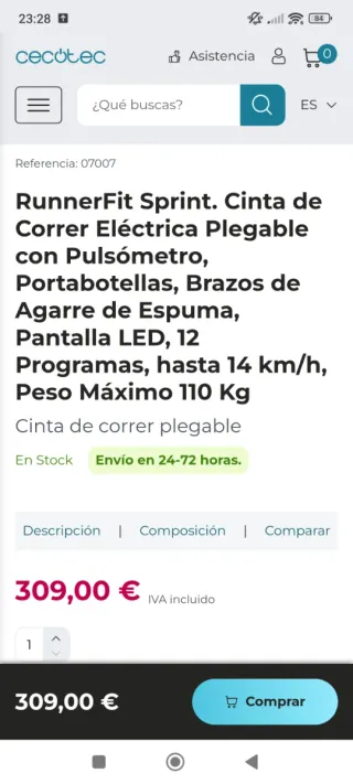 Cinta de Correr RunnerFit Sprint