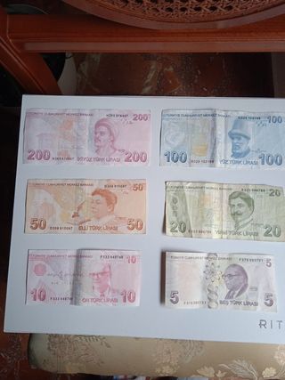 X6 BILLETES TURQUÍA LIRAS COLECCIÓN VIAJE