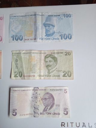 X6 BILLETES TURQUÍA LIRAS COLECCIÓN VIAJE