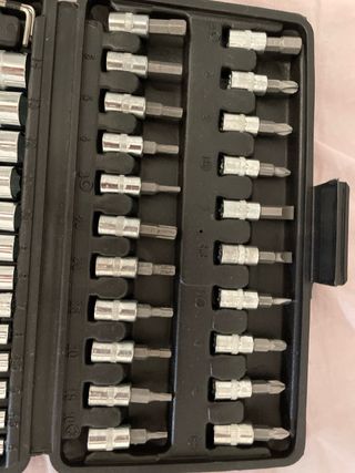 Kit herramientas carraca 1/4 y puntas