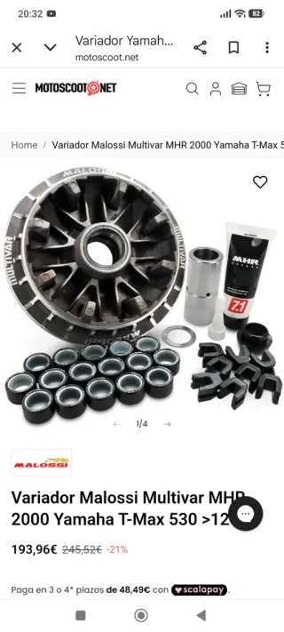 Variador Malossi Multivar Yamaha tmax 530.