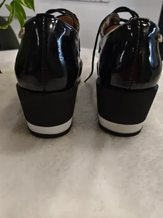 Zapatos charol negros plataforma mujer talla 38