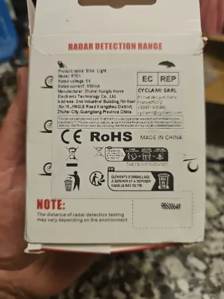 Luz Trasera Bicicleta Radar