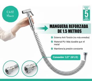 NUEVO Grifo Bidet WC Acero Inox Ducha Higiénica