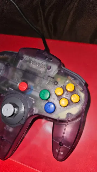 Mando Nintendo 64 Morado Transparente sin drift
