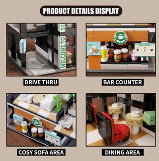 NUEVO Set Construcción Cafetería Modular con Luces