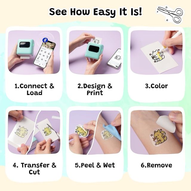 NUEVO! Impresora Tatuajes Niños 40 hojas