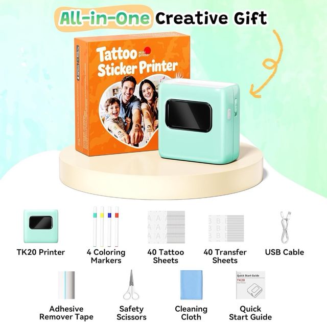 NUEVO! Impresora Tatuajes Niños 40 hojas