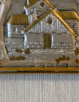 Quadretto argento con cornice legno