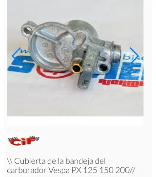 Cubierta Bandeja Carburador Vespa PX 125/150