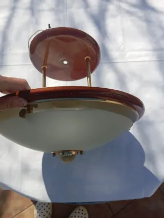 Plafón techo vintage metal y cristal