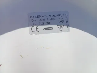 Plafón techo vintage metal y cristal