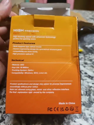 Ratón Gaming Negro con Cable